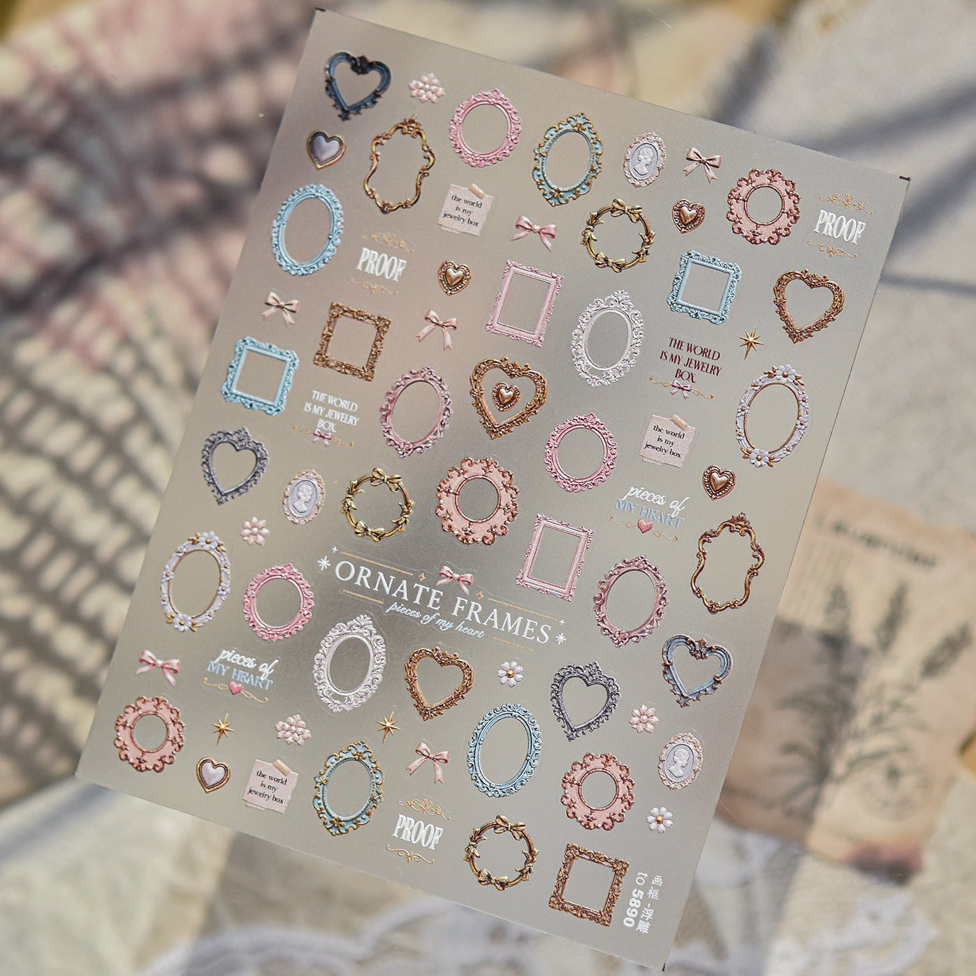 5D Vintage Baroque Ornate Frame Nail Stickers 5890