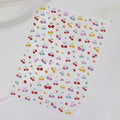 Summer Cherry & Blueberry Jelly Nail Stickers - Fruit & Bows Decals 5901