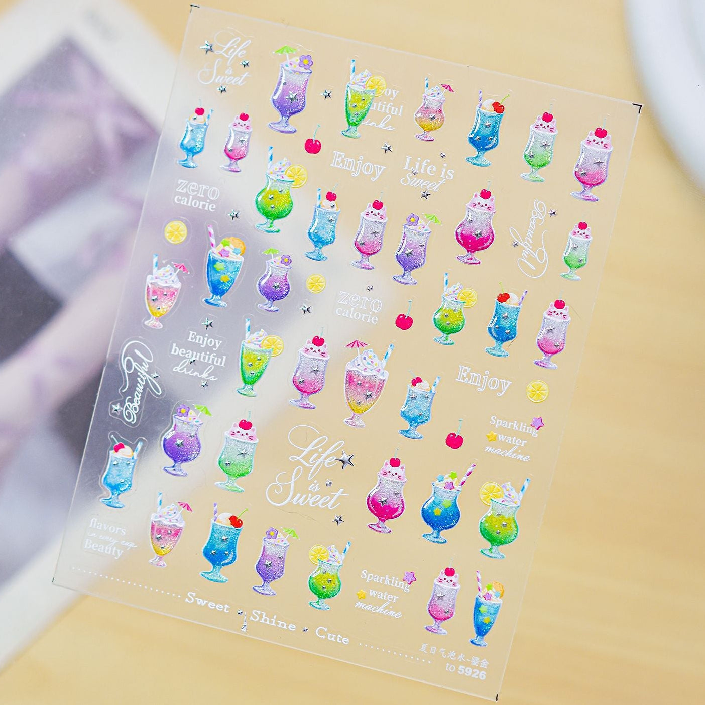 Kawaii Summer Drink & Fruit Nail Stickers 5906
