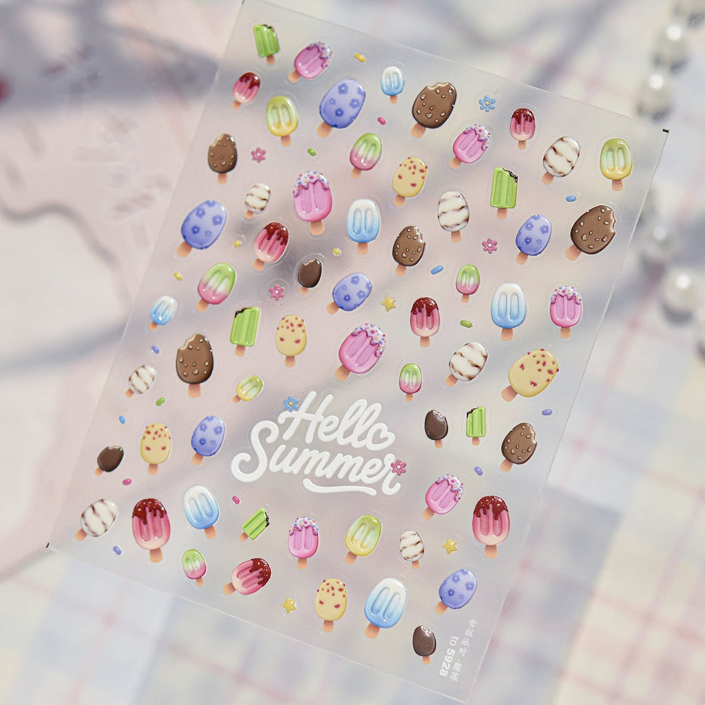 3D Ice Cream Popsicle Nail Stickers 5928