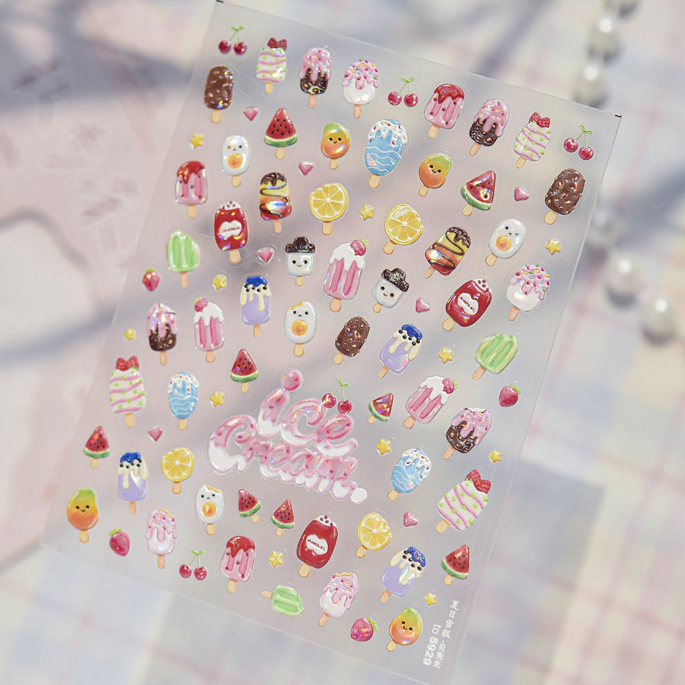 3D Ice Cream Popsicle Nail Stickers 5928
