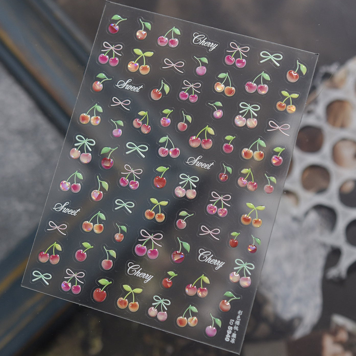 3D Jelly Fruit Nail Stickers - Summer Cherry & Pineapple Decals 5898