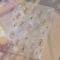 Cyber Metallic Starburst Heart 3D Nail Stickers 5943