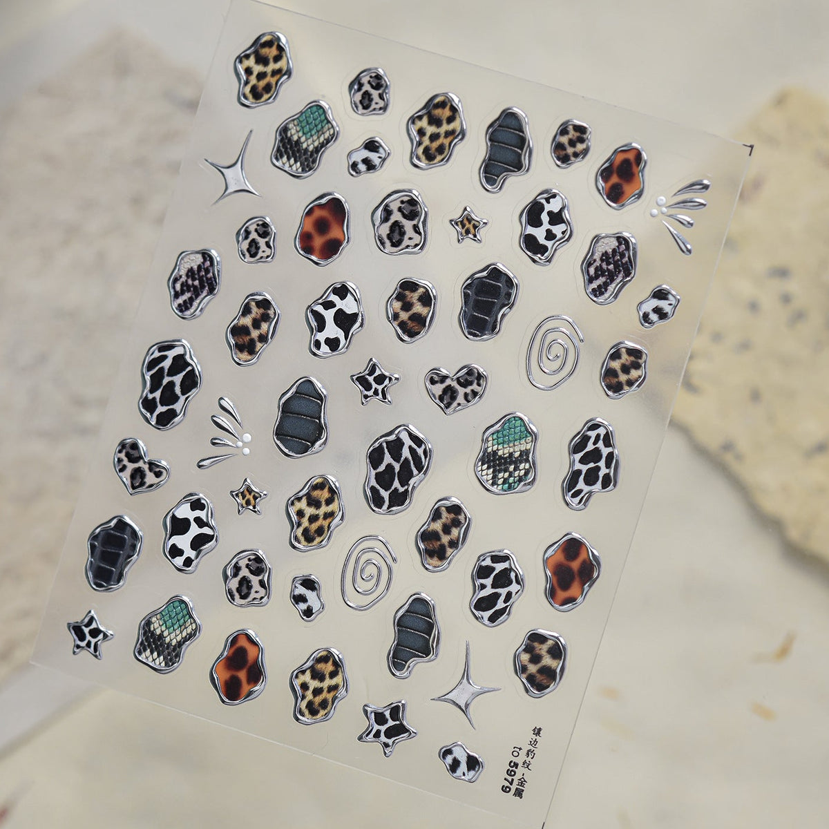 3D Animal Print Nail Stickers - Leopard & Zebra Jelly Decals 