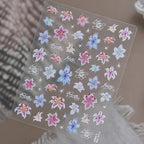 5D Embossed Lily & Lace Nail Art Stickers