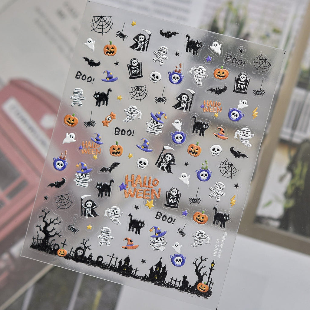 Spooky Halloween Gothic Window Nail Stickers