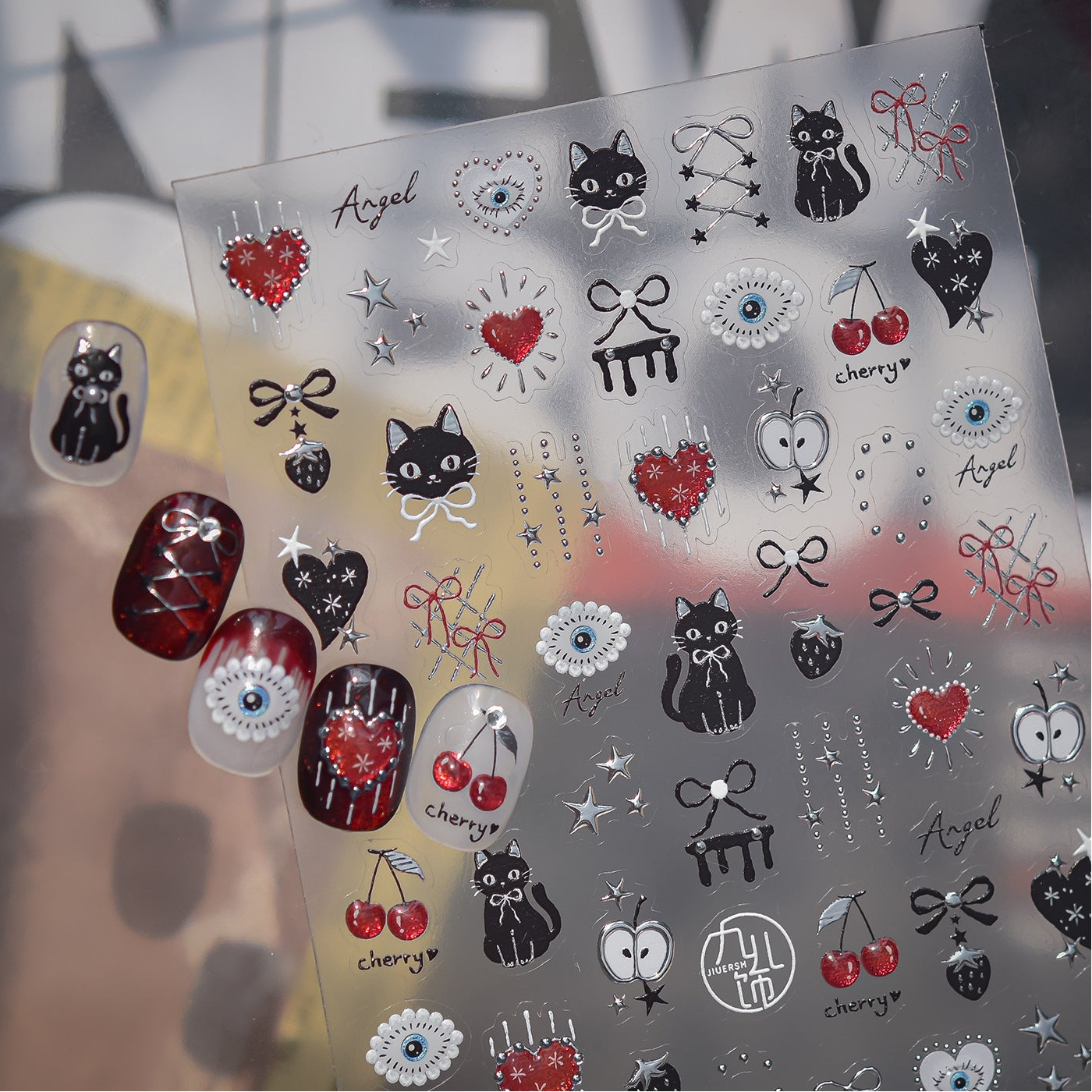 Gothic 3D Rose & Cross Nail Stickers