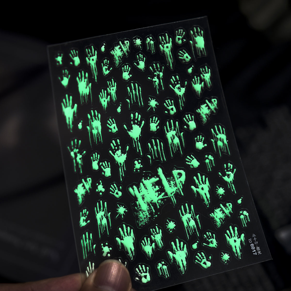 Glow in the Dark Halloween Nail Stickers - Spooky Skeleton Hand Decals