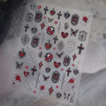 Gothic 3D Rose & Cross Nail Stickers