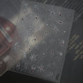 Gothic Spiderweb & Gem Silver Halloween Nail Stickers 1500