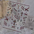 Fall Tortoiseshell Nail Stickers - Y2K Cross & Leopard Print Decals 6057