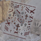 Fall Tortoiseshell Nail Stickers - Y2K Cross & Leopard Print Decals 6057