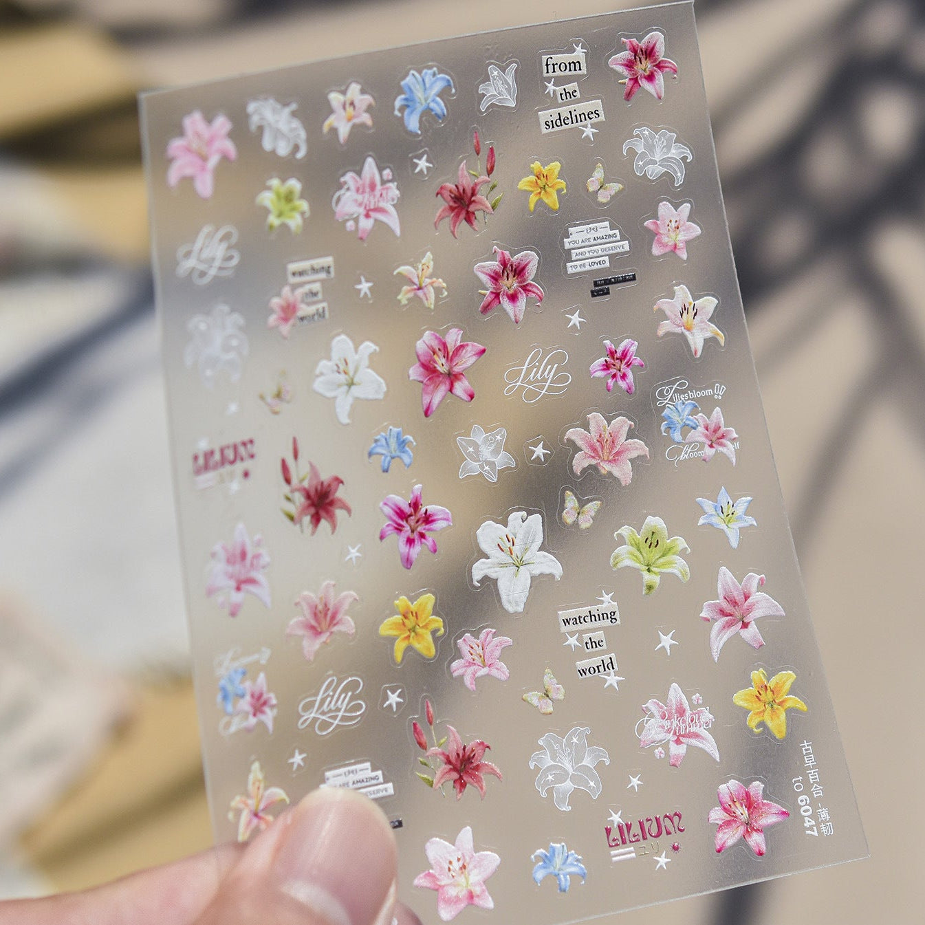 5D Embossed Lily & Lace Nail Art Stickers