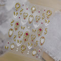 Baroque Luxury Gold & Red Gem 3D Nail Stickers 6074