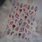 5D Bloody Eyeball Horror Nail Stickers | Creepy Goth Decals For Halloween