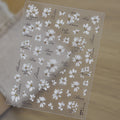 Minimalist White Daisy Nail Art Stickers - Retro Floral Decals 6086