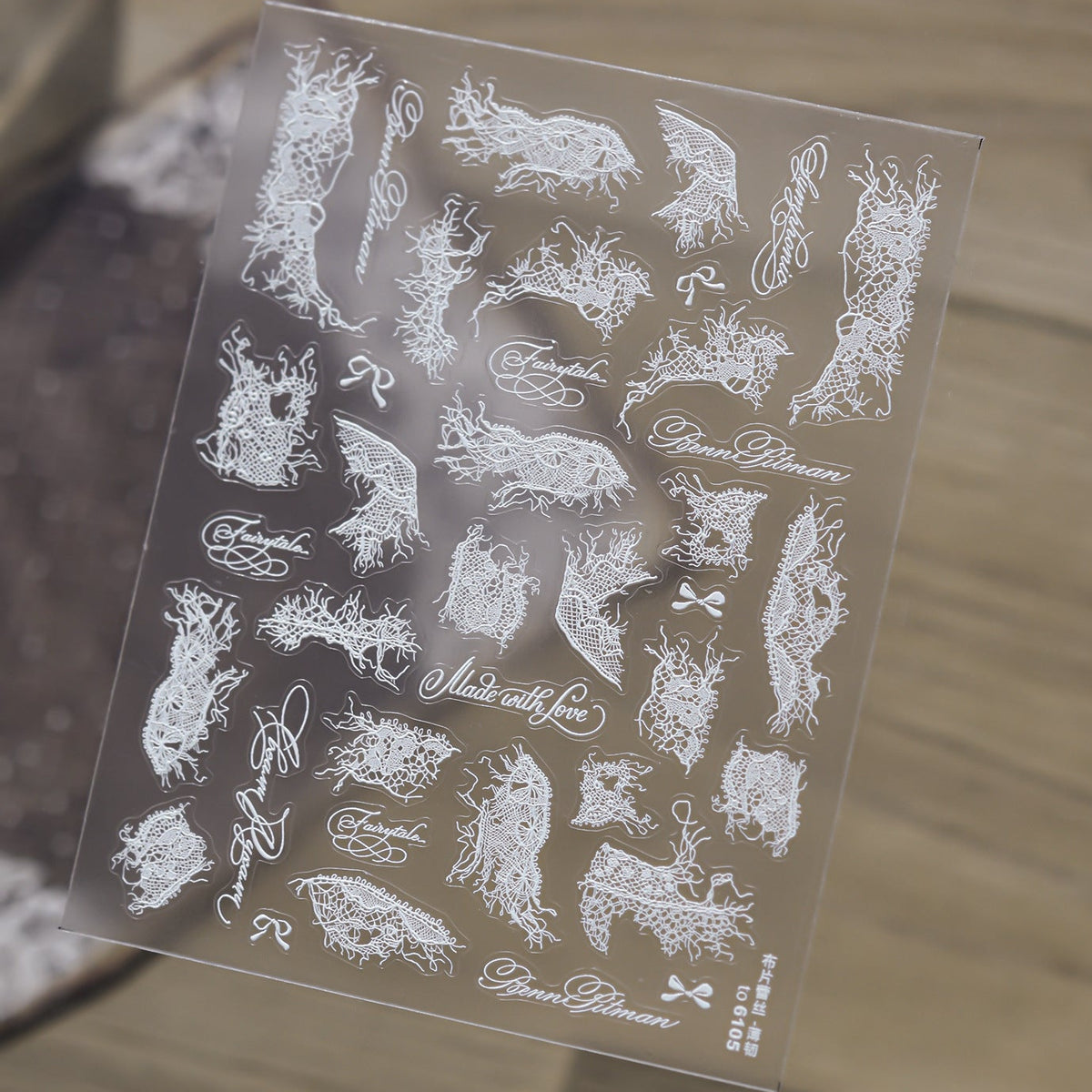 3D Vintage Lace Nail Stickers - Ethereal Netting Design Decals