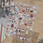 Kawaii Christmas Nail Stickers - Cute Winter Holiday Designs 