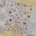 Christmas Nail Stickers - Gold & Red Holiday Decals 6137