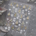 3D Christmas Metallic Nail Stickers - Winter Festive Decals 6138