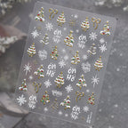 3D Christmas Metallic Nail Stickers - Winter Festive Decals 6138