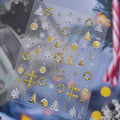 3D Gold Silver Christmas Tree &Wreath Nail Stickers