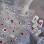 Baroque Luxury Nail Stickers - Vintage Gem Charms Decals 6165