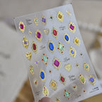 Baroque Gemstone Nail Art Stickers Vintage Gold Jewel Decals 6195