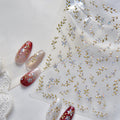 Gold Vine & Aurora Floral Nail Stickers | Iridescent Botanical Decals 6253