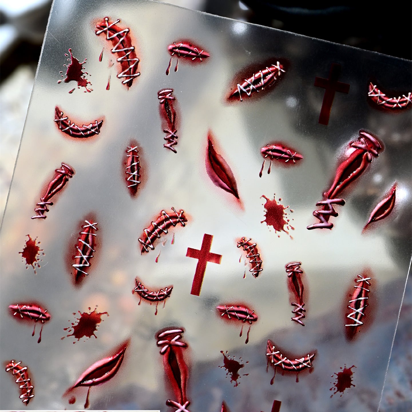 5D Bloody Eyeball Horror Nail Stickers | Creepy Goth Decals For Halloween