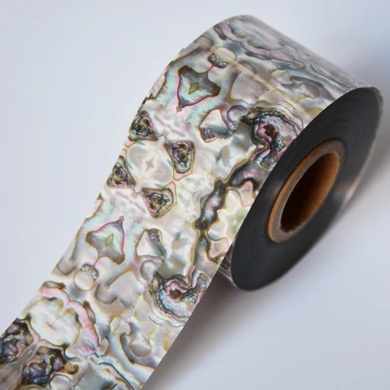 100Mx4cm Marble Shell Nail Art Transfer Foil Paper