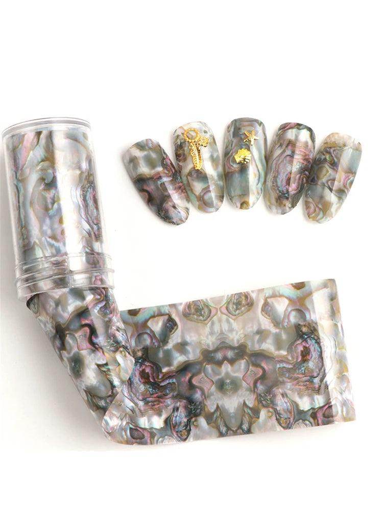 100Mx4cm Marble Shell Nail Art Transfer Foil Paper - Nail MAD