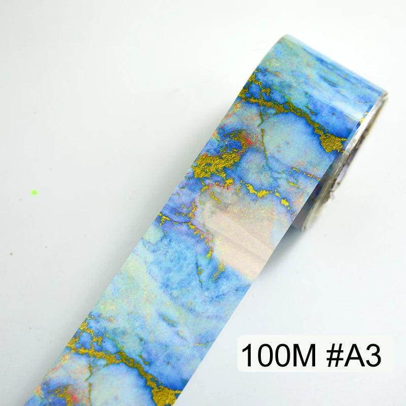 100Mx4cm Marble Shell Nail Art Transfer Foil Paper - Nail MAD