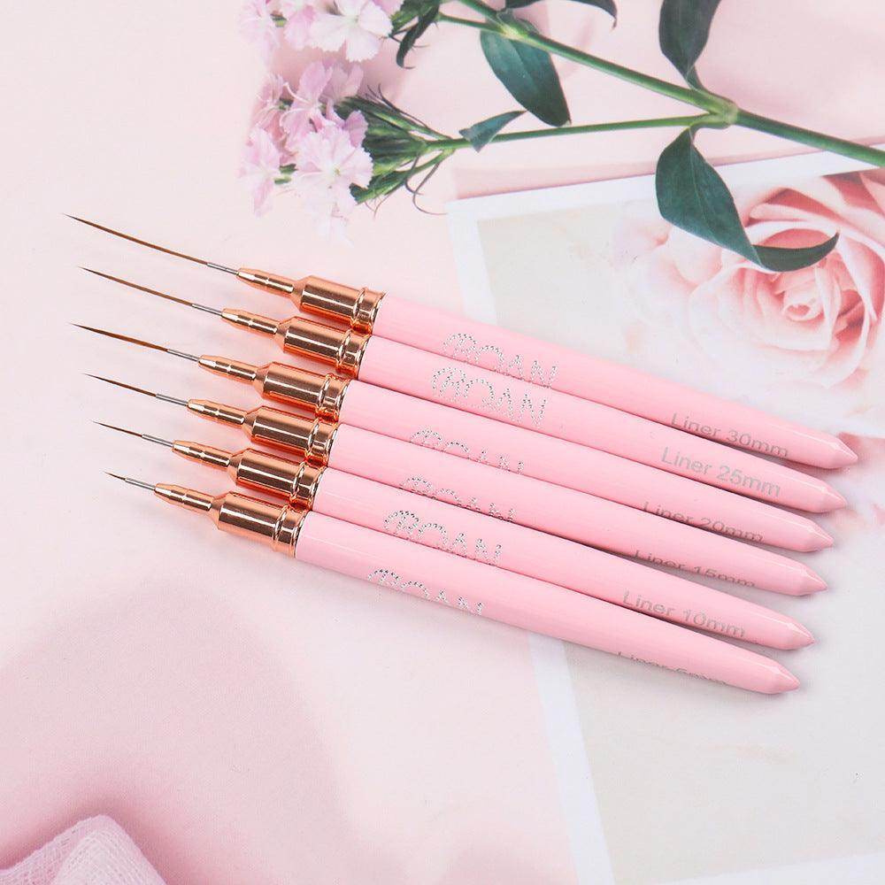 6pcs Nail Art Liner Brushes Sizes 5/10/15/20/25/30mm - Nail MAD