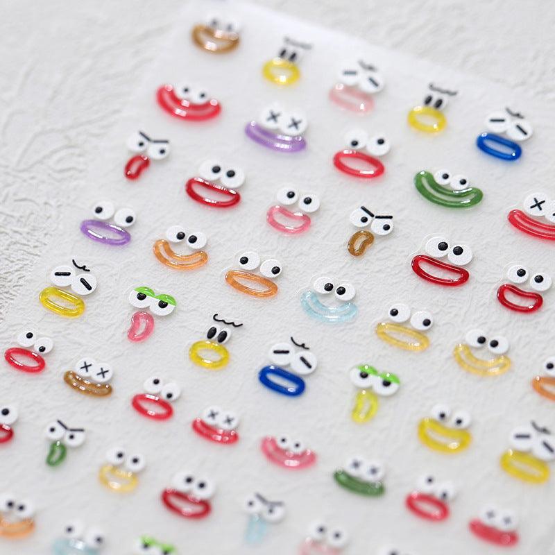 NailMAD Nail Art Stickers Adhesive  Jelly Eyes Sticker Decals M178 - Nail MAD