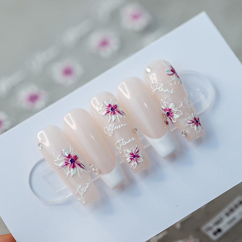 Tensor Nail Art Stickers Flowers Embossed Sticker Decals TS1627 - Nail MAD