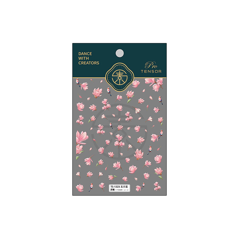 Tensor Nail Stickers Embossed Magnolia Flower TS1323 - Nail MAD
